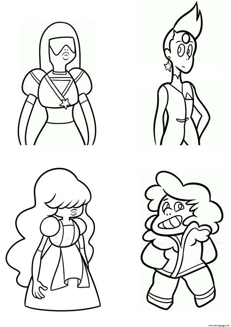 Garnet Pearl Sapphire Steven Universe Coloring page Printable