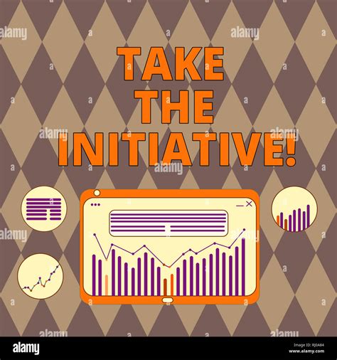 Handwriting text writing Take The Initiative. Concept meaning Begin task steps actions or plan ...