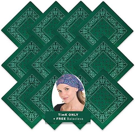 Buy BASICO 100% Cotton Head Wrap Bandanas 12 Pack 22 Teal Green at ...