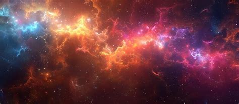 Stunning cosmic nebula with vibrant colors and star clusters in deep ...