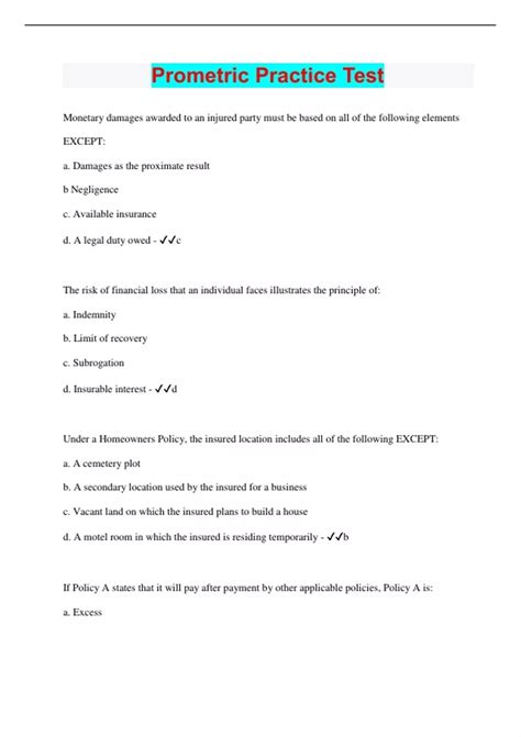 Prometric Free Practice Test 的图像结果