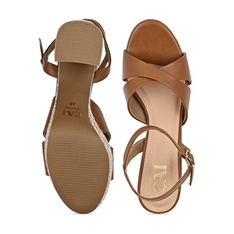 Chunky Tan Block Heels – The CAI Store