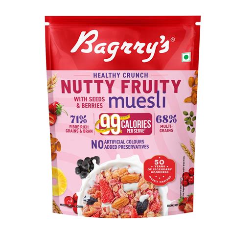 Bagrry's Crunchy Nutty Fruity Muesli with Seed & Berries 425g | 78% ...
