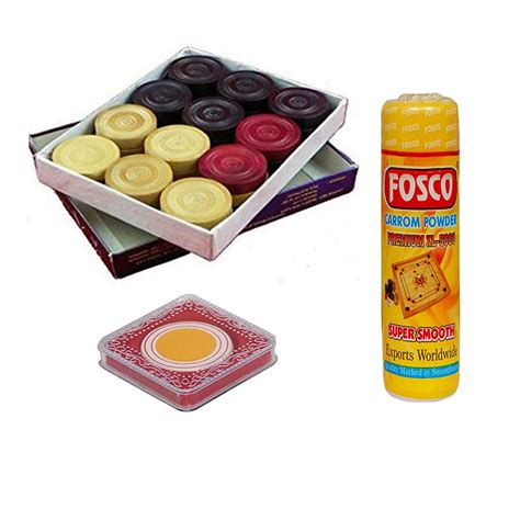 Optimus® Premium Carrom Combo O - 250 gm Disco Carrom Powder 1 Set ...