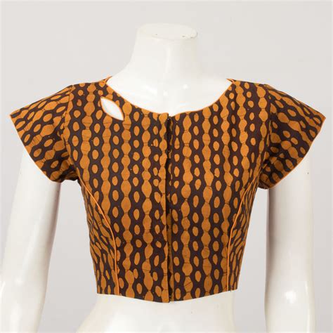 Brown Batik Printed Cotton Blouse | Avishya.Com – Avishya.com