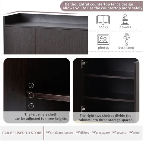 Buy VLOJELRY Modern Sideboard Buffet Storage Cabinet with 4 Doors ...