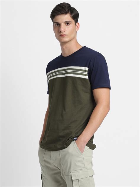 Men's Navy Y/D Stripes Half sleeves Casual T-Shirt – DENNIS LINGO