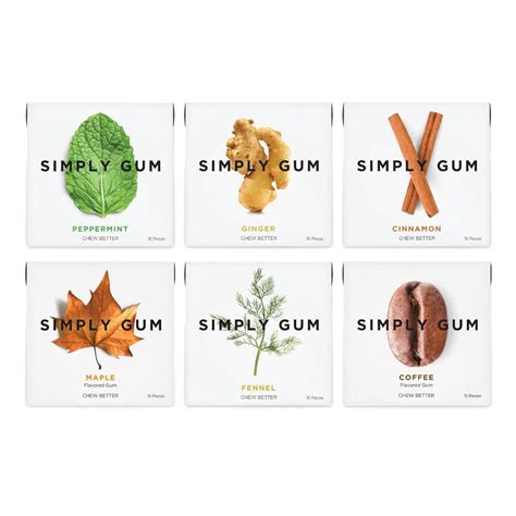 Simply Gum | Peppermint, Cinnamon, Ginger, Fennel, Maple, Coffee ...
