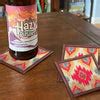 Mona B - Set of 4 Printed Coasters, 4.5 INCH Square, Best for Bed-Side