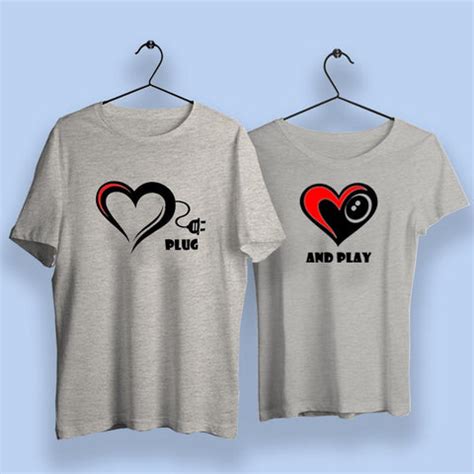 Plug And Play Matching Couple T-Shirts - TEEZ.in