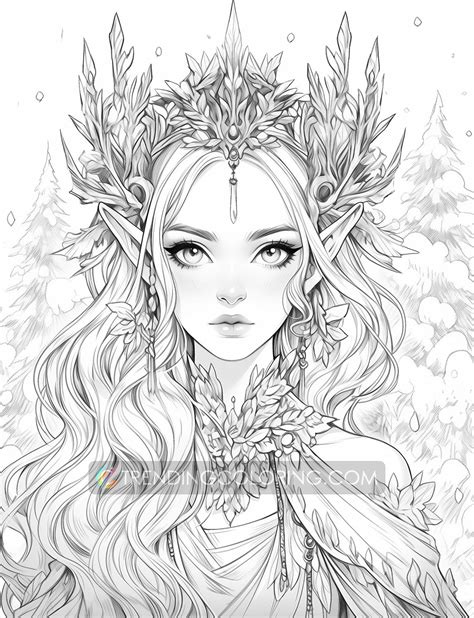60 Fairy Queen Coloring Pages - Instant Download - Printable PDF ...