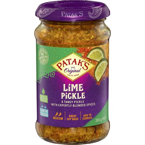 Calories in Patak's Lime Pickle Lime Medium Pickle calcount