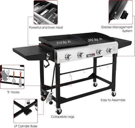 Buy Royal Gourmet GD401 Portable Propane Gas Grill and Griddle Combo ...