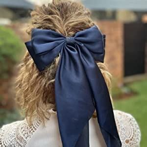Ash & Roh® Big Satin Layered Hair Bows for Women Girls 11 Inch Barrette ...