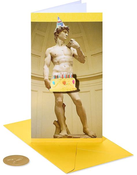 Papyrus Birthday Card Statue of David Having Your Cake - Digs N Gifts