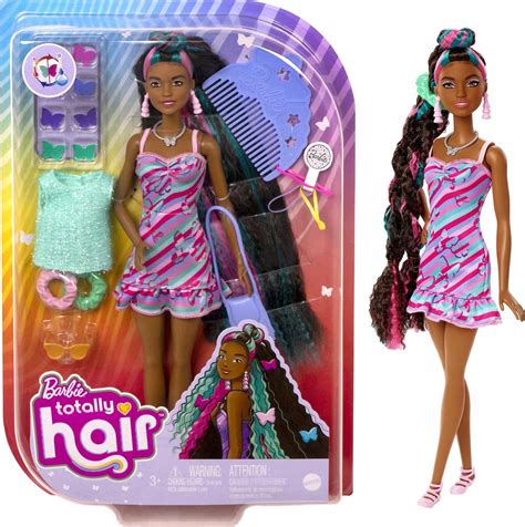 Barbie Totally Hair Fashion Doll with Butterfly Theme, Extra-Long Hair ...