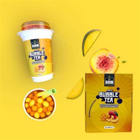 Boom Bubble Tea Peach & Bubbles Mango 250ml | Candy Snack Experts