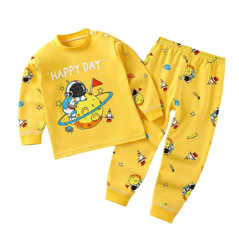 Edvintorg 3M-5Y Kids Pajamas Boys Girls Cute Solid Color Rabbit Print ...