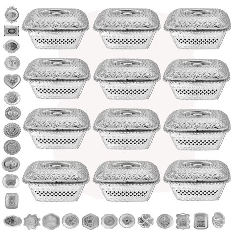 UR Little Shop Decorative Non Metallic Silver Finish Serving Box/Trays ...