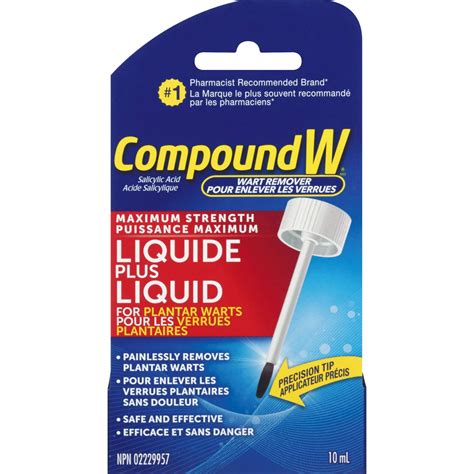 Compound W Wart Remover Maximum Strength Liquid – Fast Acting Salicylic ...