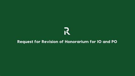 Request for Revision of Honorarium for IO and PO under Rule-10 of GDS ...