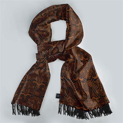 VINTAGE BROWN SILK MEN SCARF