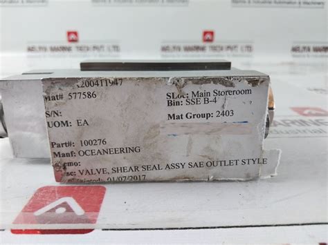 Oceaneering 100276 Shear Seal Valve – 3000 PSI – Aeliya Marine