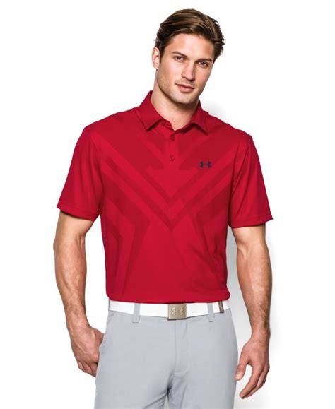 Under Armour ArmourVent Tips Polo - Men's Red / Academy XXL : Amazon.in ...