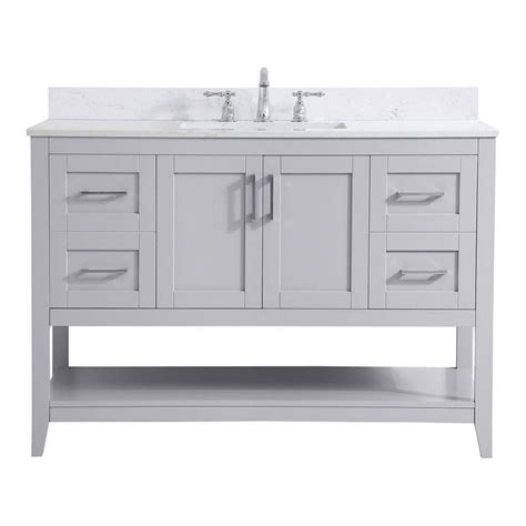 Elegant Decor Aubrey 48" Solid Wood Single Bathroom Vanity w/ Backsplash in Gray - Walmart.com