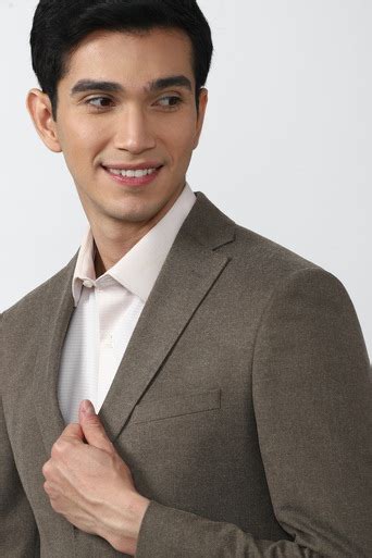 Buy Men Brown Solid Slim Fit Wedding Blazer Online - 741625 | Peter England