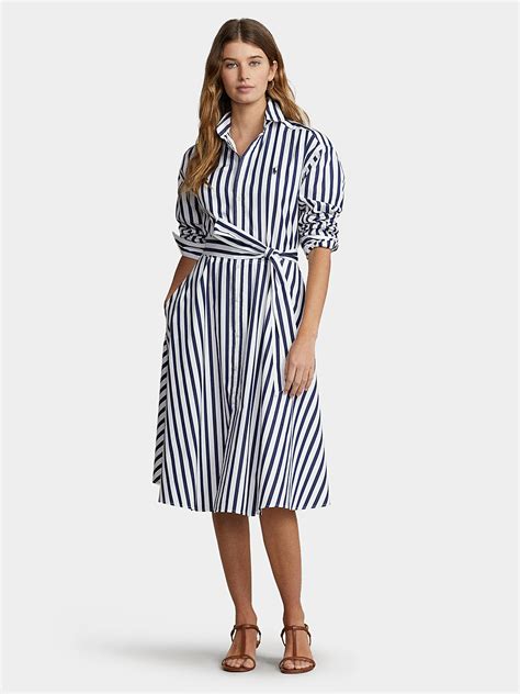 Striped dress with logo embroidery brand POLO RALPH LAUREN ...
