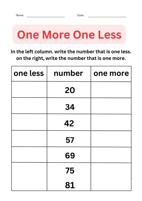 Image result for One More One Less Worksheets