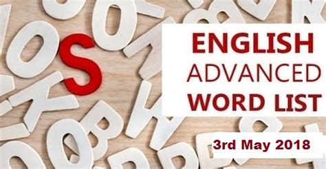 Daily Word List – 3rd May 2018 Meaning, Pronunciation | Free PDF