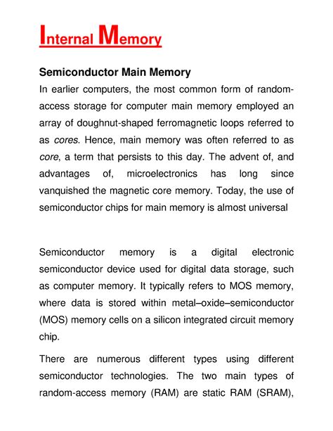 Internal Memory - COMPUTER Architecture 2nd - Internal Memory ...