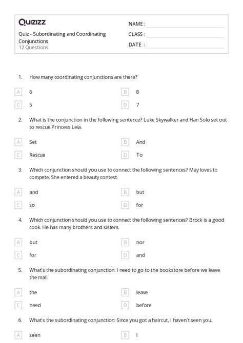 50+ Coordinating Conjunctions worksheets for 5th Class on Quizizz ...