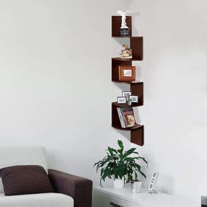 Trend Store Co Zig Zag Corner Wall Mount Shelf | Floating Rack Shelves ...