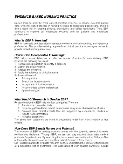 Example of Using Evidence-Based Practice in Nursing Scenario 的图像结果