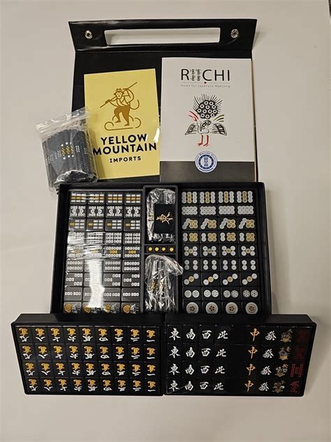Japanese Mahjong Set Japanese Riichi Mahjong Set - White & Yellow ...