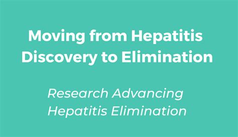 Moving from Hepatitis Discovery to Elimination - NCI