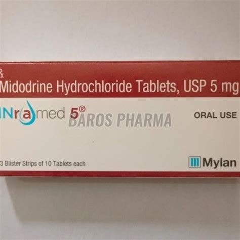 Inramed Midodrine 5mg Tablet Manufacturer, Supplier from Mumbai