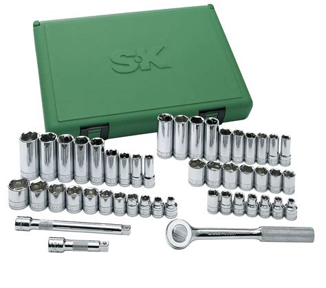 SK PROFESSIONAL TOOLS, 3/8 in Drive, 49 Piece, Socket Wrench Set ...