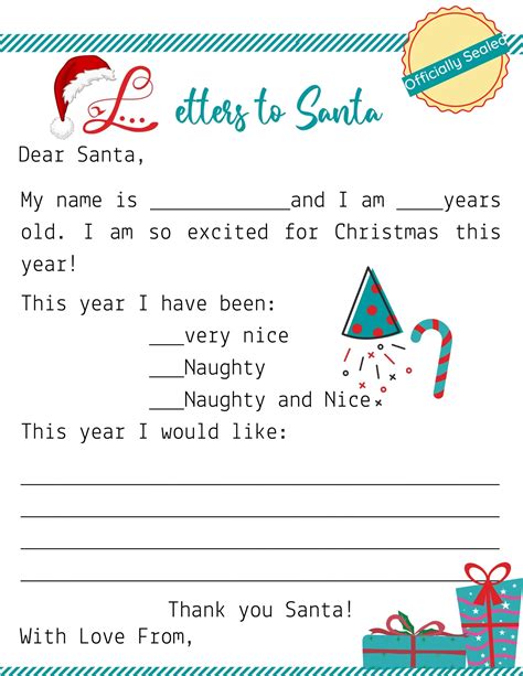 Dear Santa Letter Template Free - Nationalshibarescue.org