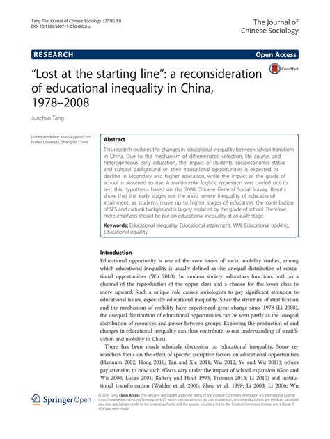 SOLUTION: Lost at the starting line a reconsideration of educational ...