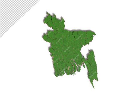 Premium PSD | 3D Topographic Map of Bangladesh with Elevated Terrain Texture