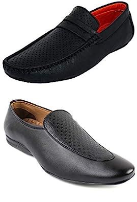 ALESTINO Combo Pack of 2 Loafer+Formal Shoes for Men Best with Office ...