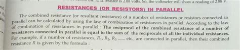 define the parallel combination of resistors state its two ...