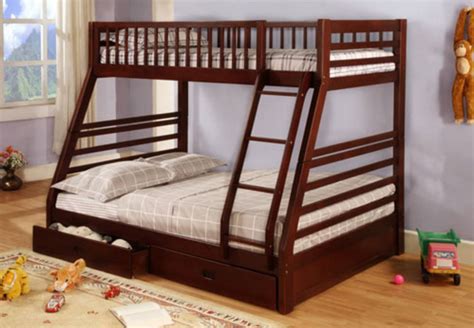 Wood Twin/Full Bunk Bed; Cherry – Pacific Imports, Inc.