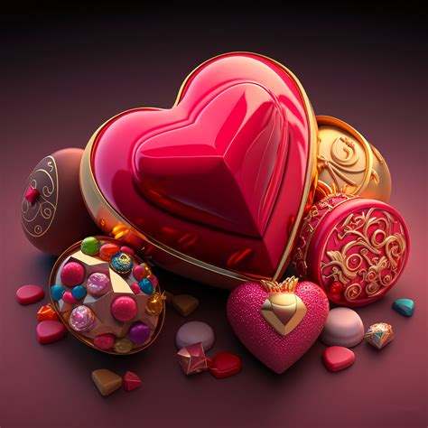 Valentine Hearts With Candy