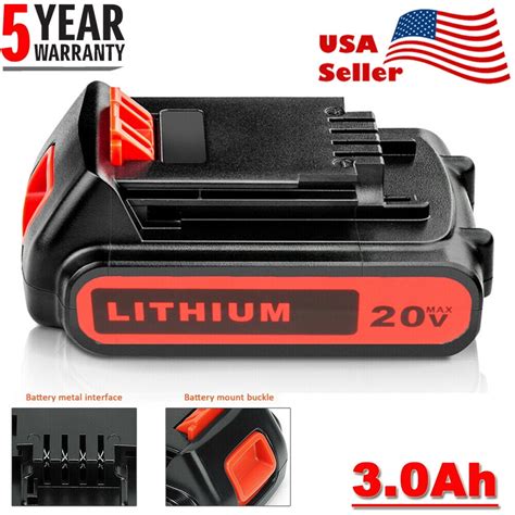 Buy 3.0Ah For Black & Decker 20V Lithium MAX Battery 20 Volt Li-Ion ...