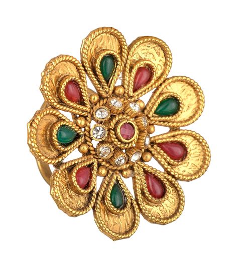 Buy Bappa Morya Festive Golden Metal Ring for Women - Size: Free Size ...